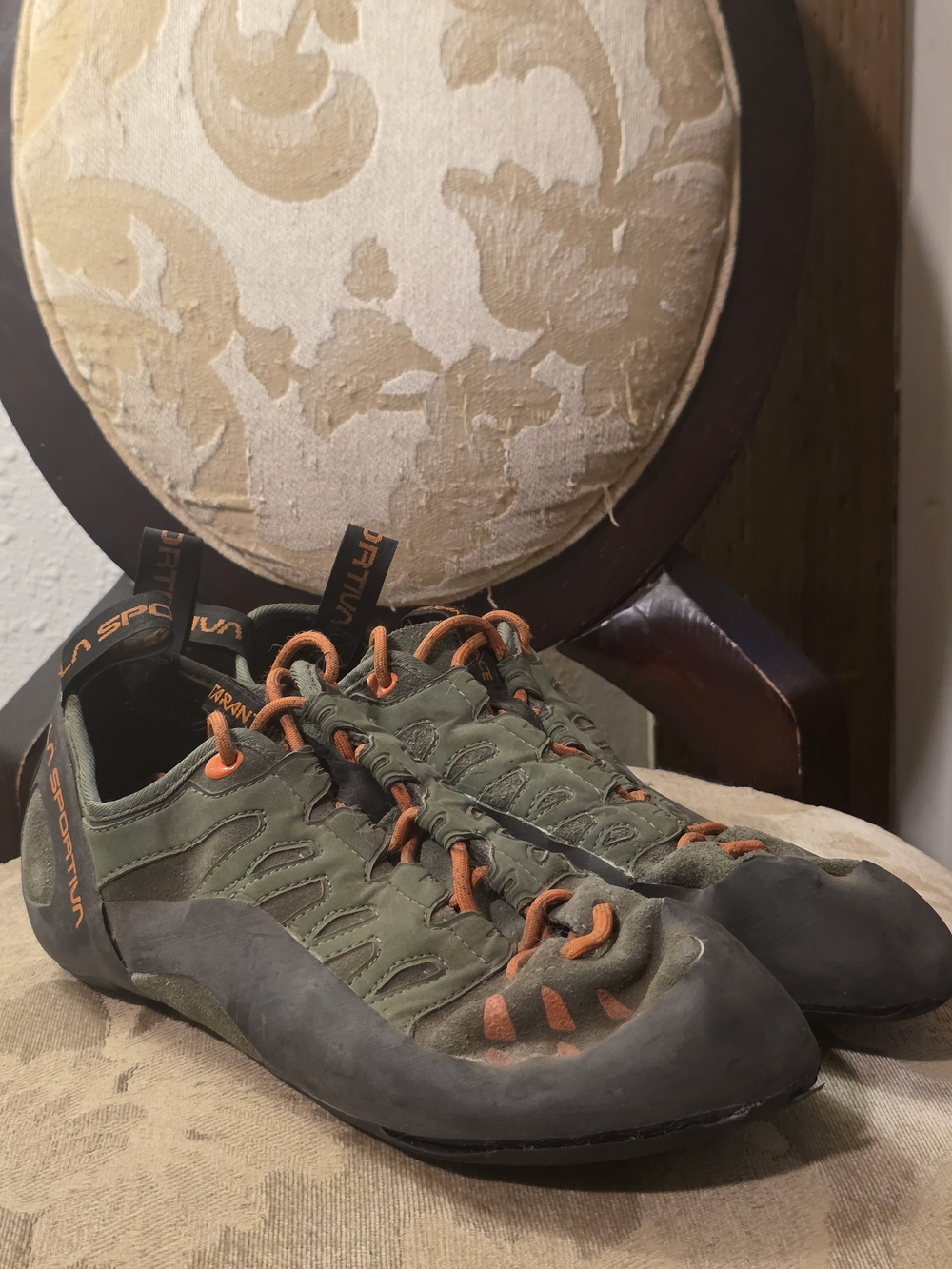 La Sportiva Men's Olive Green and Orange Climbing Shoes